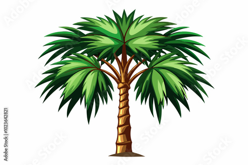 Coconut palm trees isolated on white background