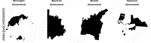 Mornington, Mount Isa, Murweh, Napranum outline maps