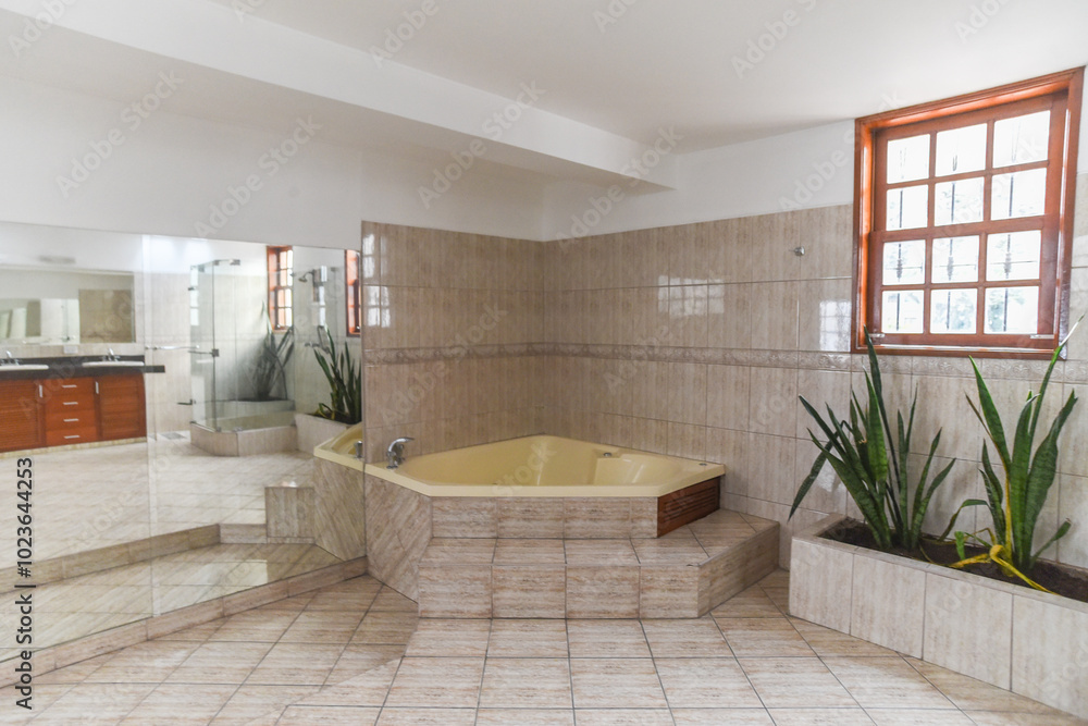 Fototapeta premium habitacion cuarto de baño moderno con jacuzzi