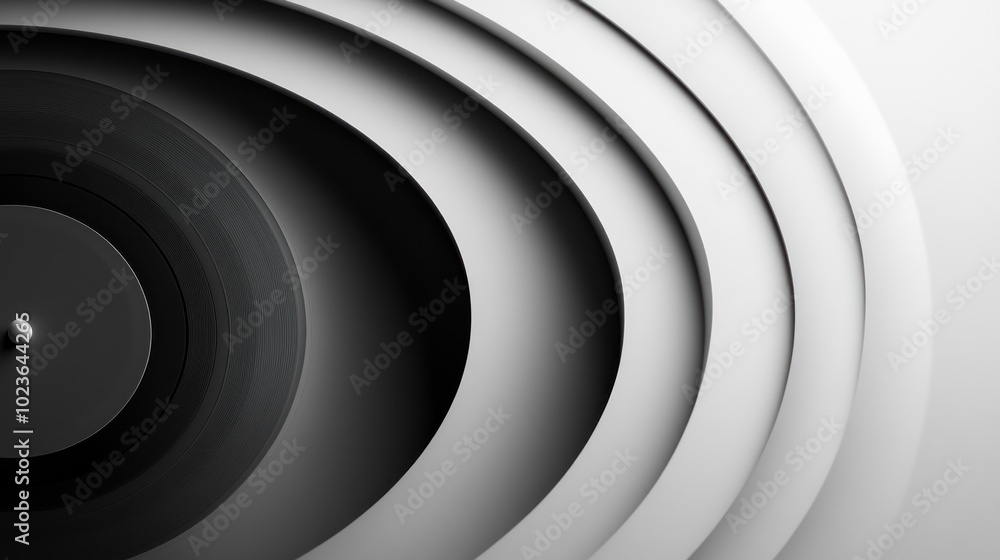 Fototapeta premium A captivating composition of concentric circular shapes showcasing contrast and depth