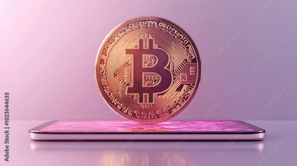 3D Glossy Tablet with Holographic Bitcoin Symbol and Discount Tag on Clean White Background for Cryptocurrency Promotions and Business Advertising 3D Glossy Tablet with Holographic Bitcoin Symbol and Discount Tag on Clean White Background for Cryptocurrency Promotions and Business Advertising