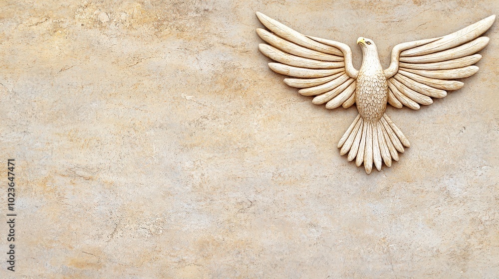 A white bird with a black beak is on a wall A white bird with a black beak is on a wall