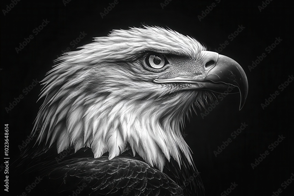 stylized black and white vector illustration of an eagle head resembling a tattoo showcasing strength and freedom in a bold artistic form stylized black and white vector illustration of an eagle head resembling a tattoo showcasing strength and freedom in a bold artistic form