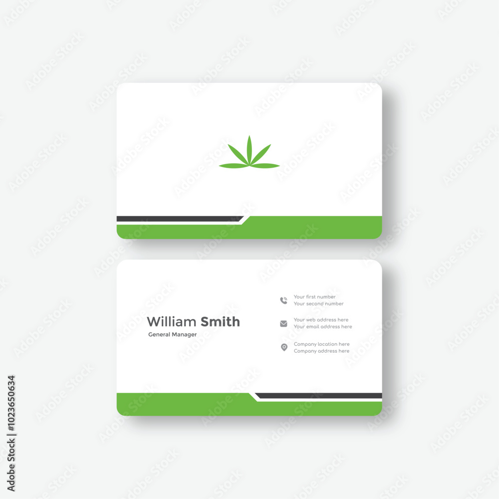 Minimalist Green business card vector template design Minimalist Green business card vector template design