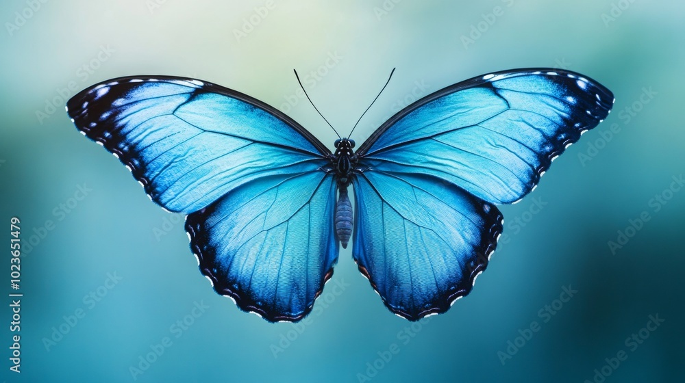 Fototapeta premium Morpho butterfly wings with texture background.