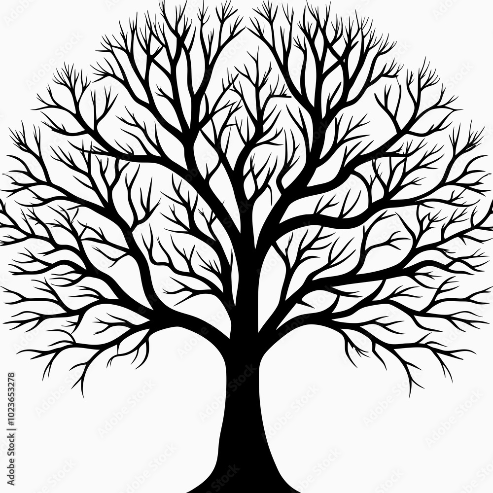 Obraz premium American-elm-tree-silhouette