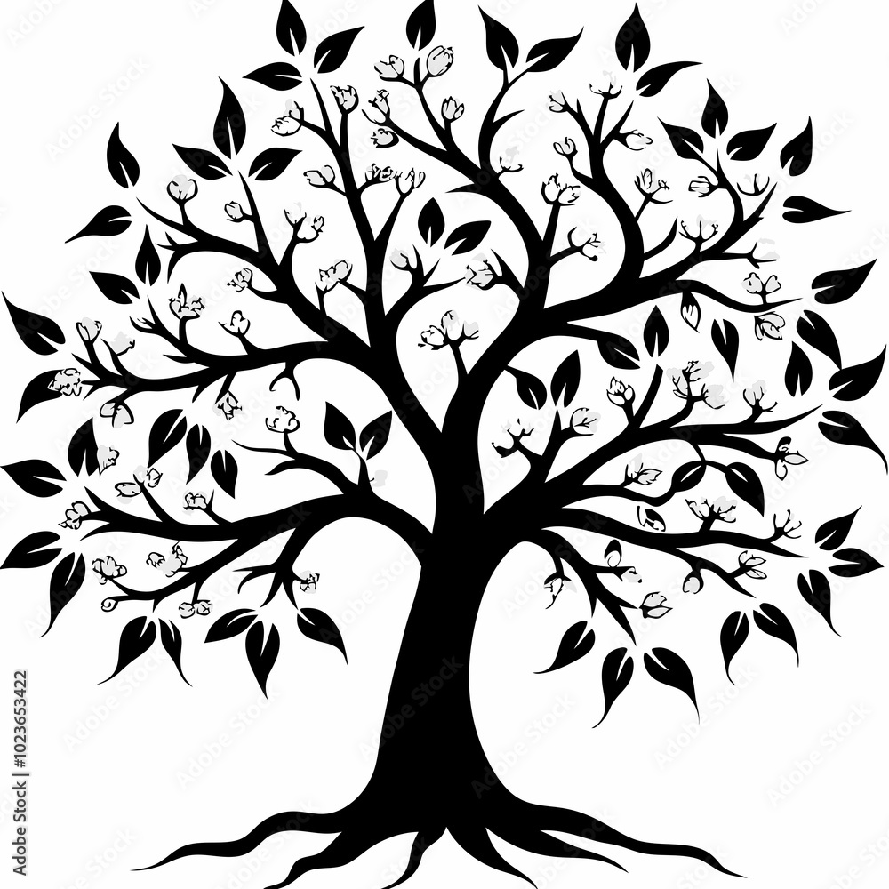 Obraz premium almond-tree-silhouette