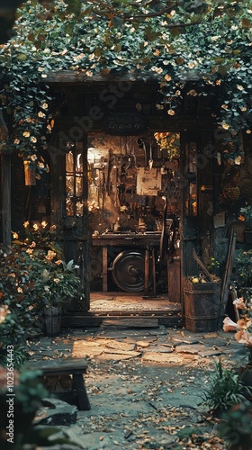 Tranquil Blacksmith Shop in Nature's Embrace