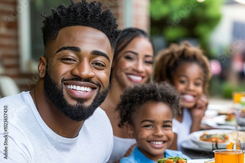 A family gathered around the table for a meal, with warm smiles and laughter, reflecting the deep connections and sense of belonging that are central to eudaimonia