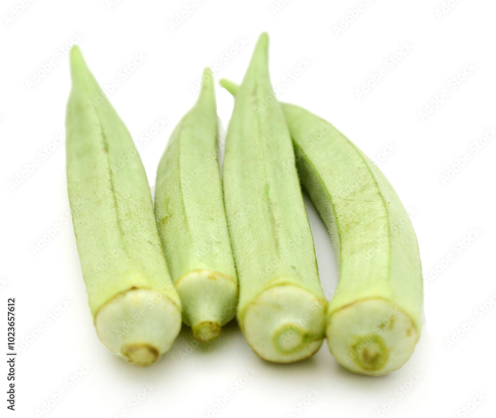 Snap Peas on a white background (pisum sativum) - stock photo

