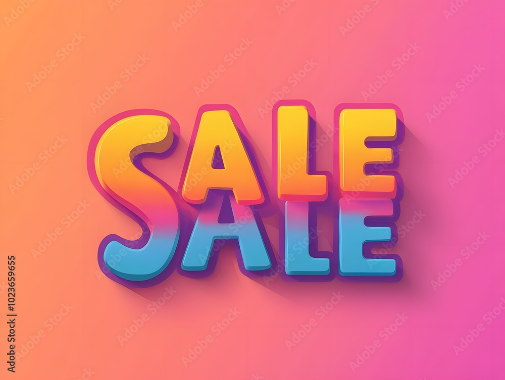 Bright and colorful sale text on a vibrant background, perfect for marketing promotions and discount advertisements. Bright and colorful sale text on a vibrant background, perfect for marketing promotions and discount advertisements.