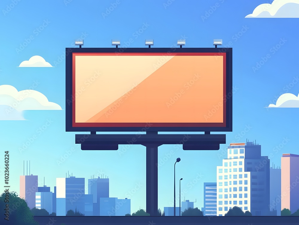 Empty billboard in a cityscape with clear skies, perfect for advertising or creative marketing concepts. Empty billboard in a cityscape with clear skies, perfect for advertising or creative marketing concepts.