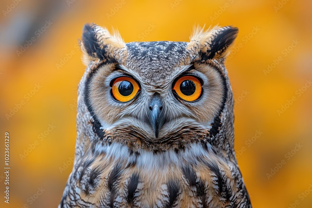 surprised owl portrait isolated on a vibrant yellow background capturing the essence of curiosity and wonder with its expressive eyes and fluffy feathers creating an endearing image surprised owl portrait isolated on a vibrant yellow background capturing the essence of curiosity and wonder with its expressive eyes and fluffy feathers creating an endearing image