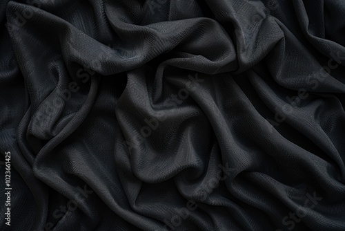 Black fabric texture. Textile background.