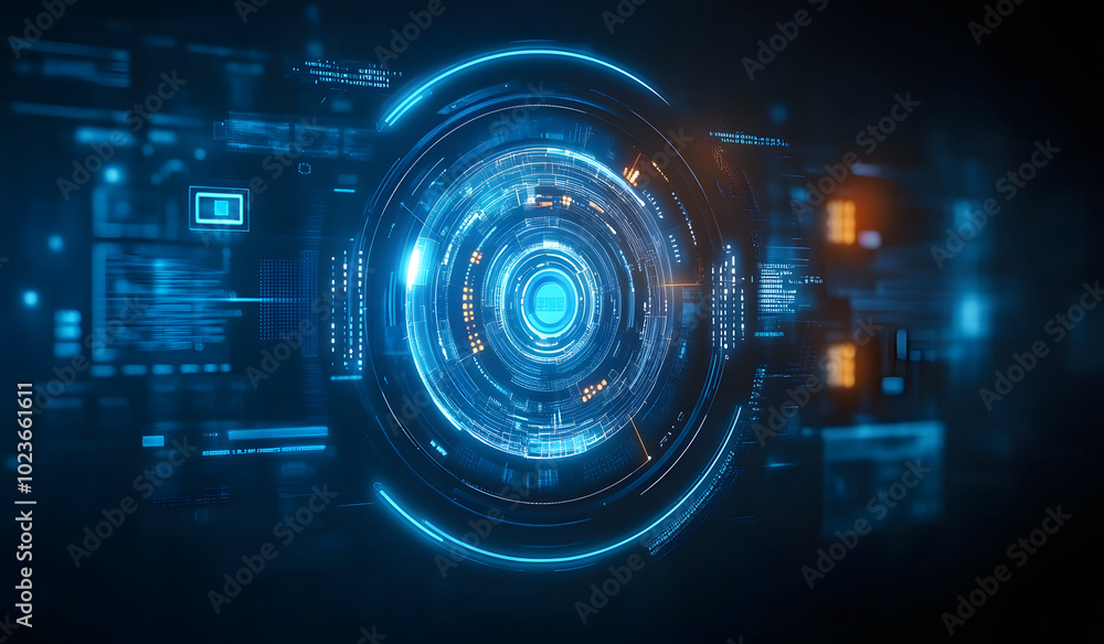 Technology digital interface artificial intelligence hologram future network abstract background computer ai information futuristic communication concept or virtual data cyberspace innovation display. Technology digital interface artificial intelligence hologram future network abstract background computer ai information futuristic communication concept or virtual data cyberspace innovation display.