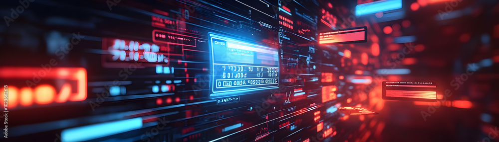 Futuristic Holographic Credit Card Reader with Floating Digital Receipts � Close Up of Payment Technology Concept with Copy Space for Photo Stock Futuristic Holographic Credit Card Reader with Floating Digital Receipts � Close Up of Payment Technology Concept with Copy Space for Photo Stock