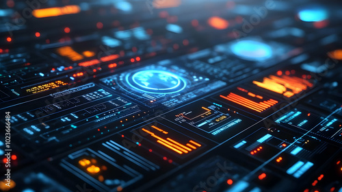 3D Close Up of Business Financial Data on Transparent Interface - Macro View Symbolizing Economic Growth and Wealth Management in the Digital Era