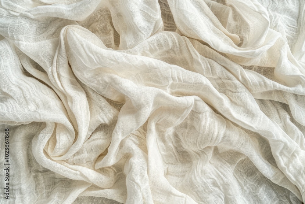 Organic white linen fabric backdrop with crumpled texture. Organic white linen fabric backdrop with crumpled texture.
