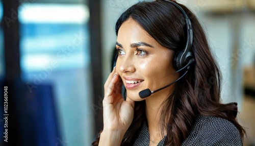 Service specialist in dialogue marketing makes phone calls in modern call center