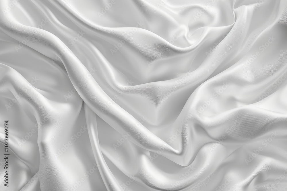 Obraz premium Abstract white background with satin waves for product or text.