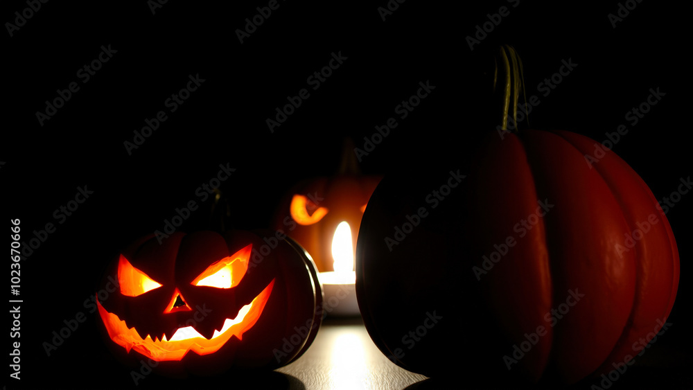 Jack-o'-lantern in the dark Jack-o'-lantern in the dark