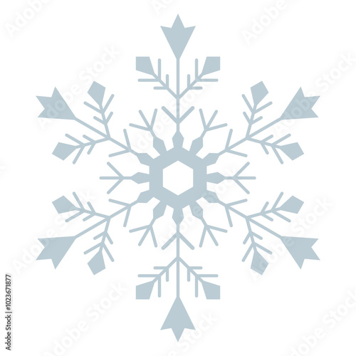 Geometric snowflake isolated on a white background. 