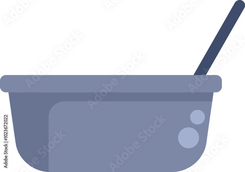 Baby bathtub with a thermometer, filled with water, ready for a child to be bathed