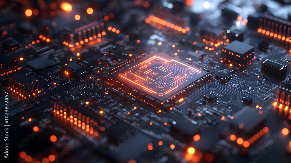 Futuristic 3D AI Circuit with Glowing Data Arrows and Growth Icons in Mid-Air for Tech Visuals - Isolated on White Background, Symbolizing Digital Growth and AI Expertise Futuristic 3D AI Circuit with Glowing Data Arrows and Growth Icons in Mid-Air for Tech Visuals - Isolated on White Background, Symbolizing Digital Growth and AI Expertise