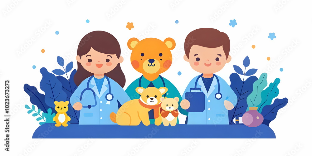 Kids Role Playing as Veterinarians: Caring for Stuffed Animals in a Garden Setting with Macro Close-Up and Copy Space for Creative Photo Stock Concepts Kids Role Playing as Veterinarians: Caring for Stuffed Animals in a Garden Setting with Macro Close-Up and Copy Space for Creative Photo Stock Concepts