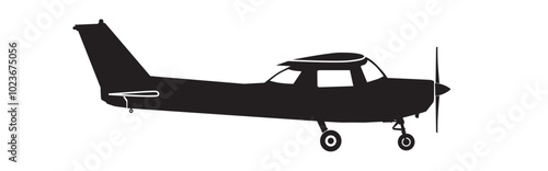 Cessna C-152 Aircraft Side Profile Silhouette