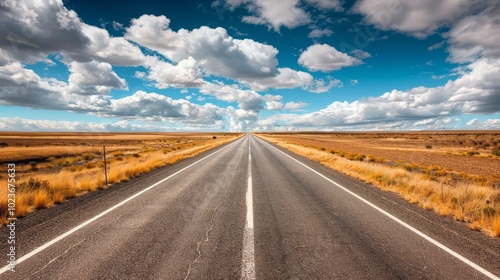 Endless Horizon Journey through Open Farmland under Dramatic Cloudscape
