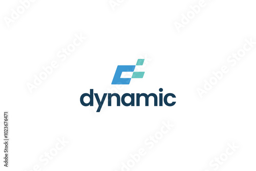 Letter d modern technological dynamic speed logo
