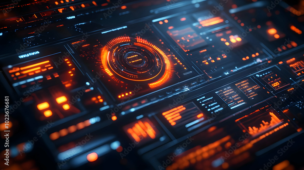 3D Macro Shot of Futuristic Interactive Budget Dashboard with Holographic Elements for Dynamic Financial Management � Extreme Close-Up View of Sleek 3D Icon on White Background