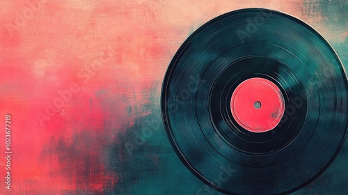 Retro vinyl record cover design with warm lighting and a nostalgic, vintage music lover's vibe