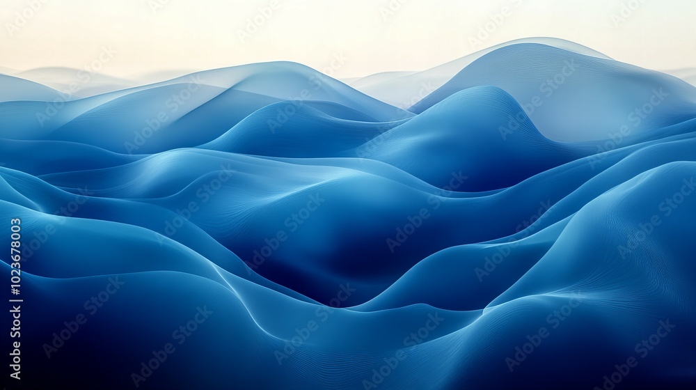Fototapeta premium Bright blue abstract background with soft gradients, geometric shapes and light effects creating a dynamic and modern design new beautiful stock image illustration AI