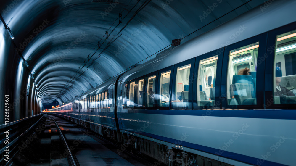 high-speed train racing through a green countryside with motion blur. The train is sleek and silver, with its body glinting in the sunlight. high-speed train racing through a green countryside with motion blur. The train is sleek and silver, with its body glinting in the sunlight.
