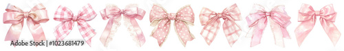 pink coquette bow png cut out element set