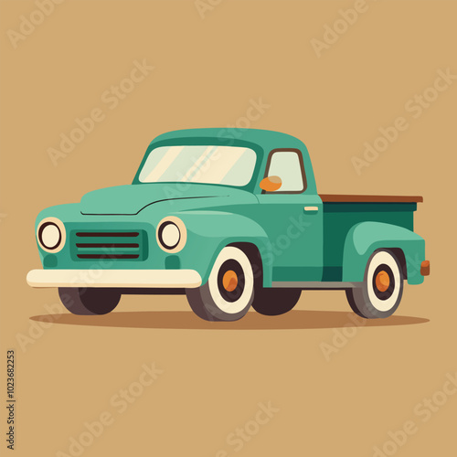 vintage pickup vector