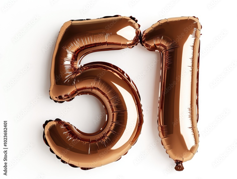 Bronze balloon shaped like number 51 Bronze balloon shaped like number 51