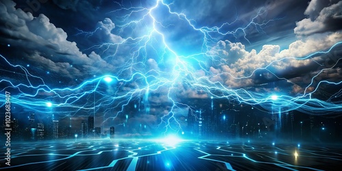 Concept: Technological Storm, Energy Flow photo