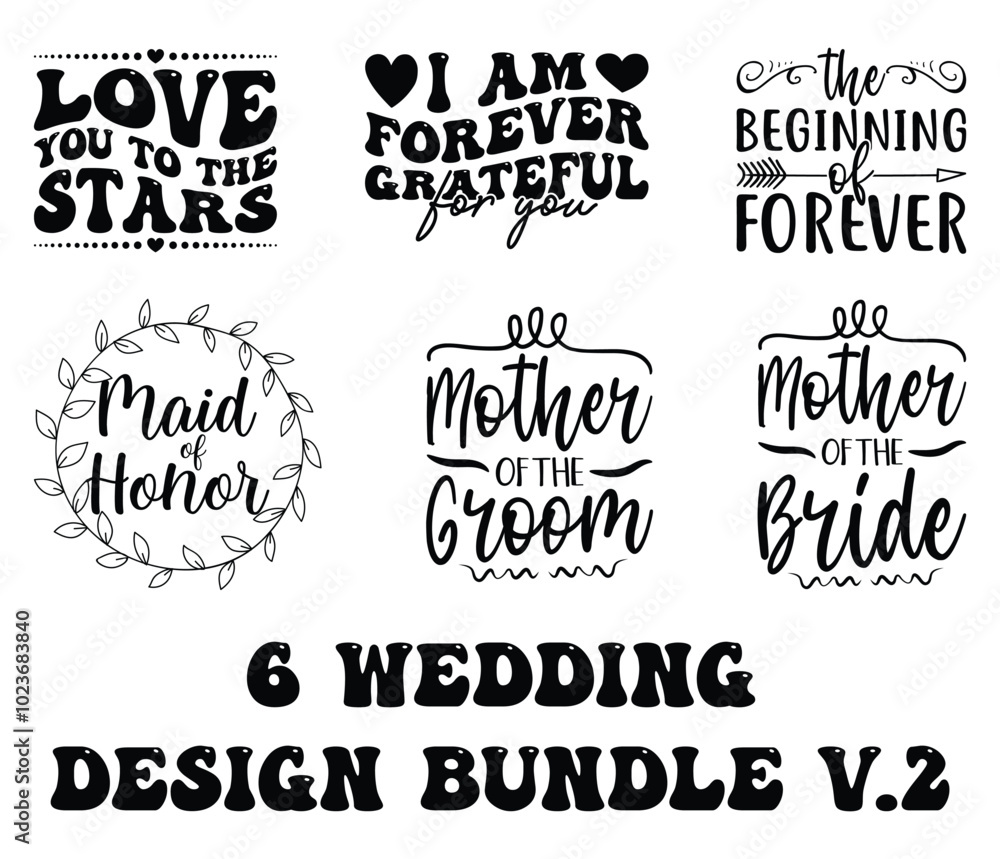 Fototapeta premium Wedding design SVG bundle