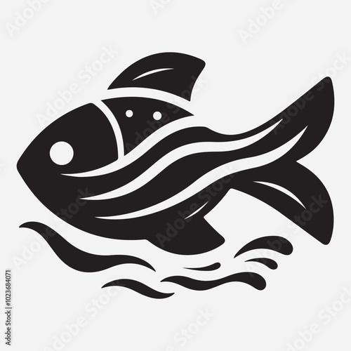 Fish silhouette vector image iollustration and artwork