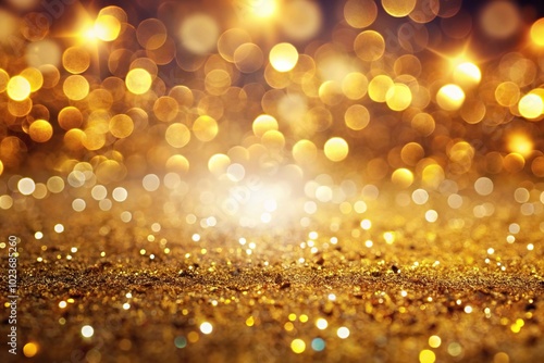 Abstract golden glitter and bokeh lights background for celebration or awards ceremony