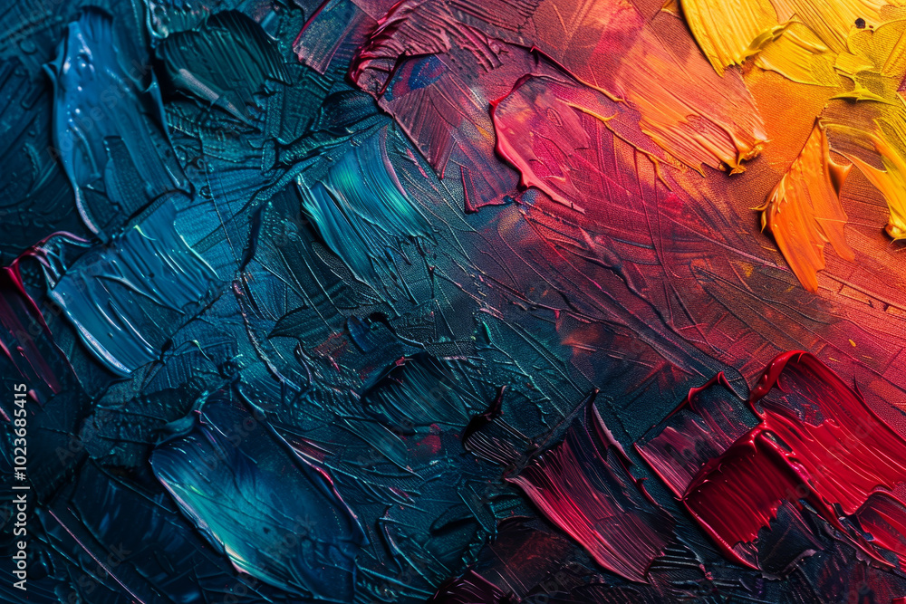 A painting with a lot of different colors and brush strokes A painting with a lot of different colors and brush strokes
