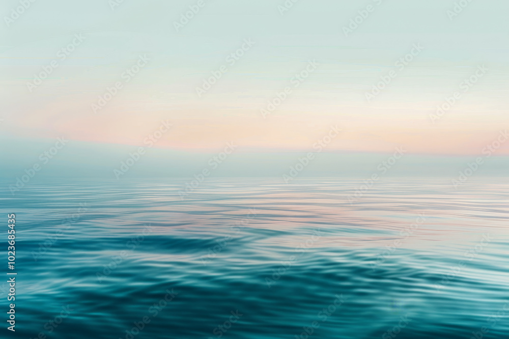 Obraz premium A calm ocean with a beautiful blue sky in the background