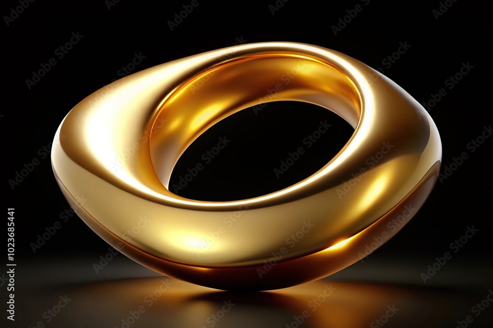 Abstract golden shape melting into gold isolated on black background Abstract golden shape melting into gold isolated on black background