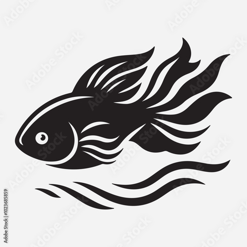 Fish silhouette vector image iollustration and artwork