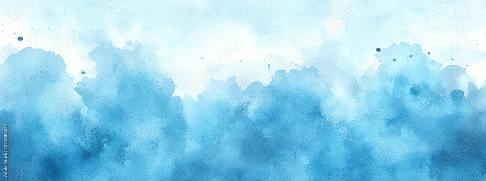 Dreamy Blue Watercolor Abstract Painting with Soft Brushstrokes and Fluid Textures for Calming Atmosphere Dreamy Blue Watercolor Abstract Painting with Soft Brushstrokes and Fluid Textures for Calming Atmosphere