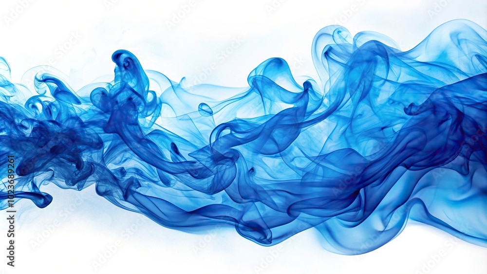Abstract blue smoke on white background Abstract blue smoke on white background