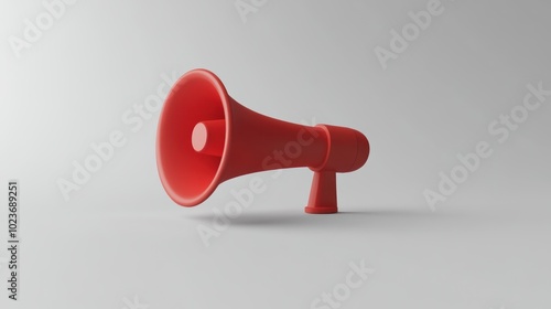 A Red Megaphone with a White Background